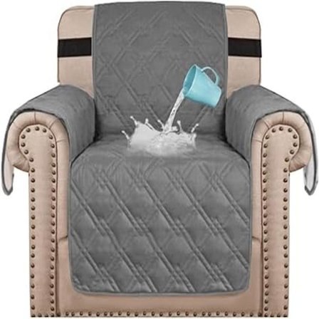 (Stol 21", Grå) Vattentäta stolsöverdrag för vardagsrumsfåtölj