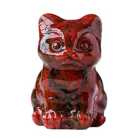 Naturlig krystall kattefigur Fortune Cat Statue 7 7