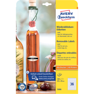 Avery Produktetikett oval