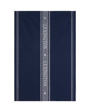 Lexington ICONS-viskestykke med stjerne i bomuldsjacquard, hvid/blå