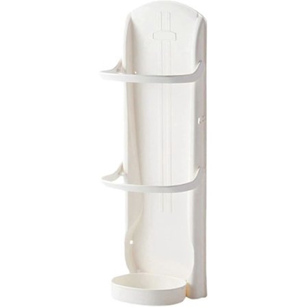 Paraplyholder, Stokkeholder til Entré Opbevaring Foldbar Vægmonteret Paraplystativ Plastik Opbevaringsstativ med Vandtæt Aftagelig Drypbakke