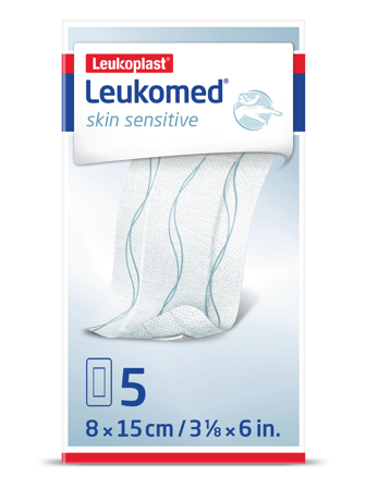 Leukoplast Leukomed Skin Sensitive Sårbandasje, 8x15 cm, 5 stk.