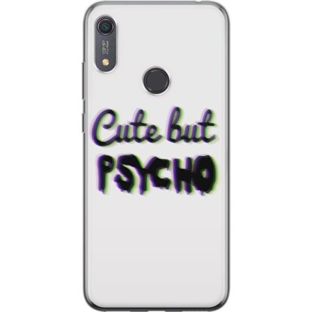 Kompatibel Mobilcover til Huawei Y6s (2019) Rainbow-farvet legetøjsfigur med et glad ansigt og farverige cirkler i en legesyg studieillustration