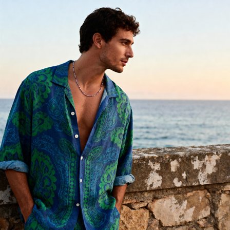 Amalfi | Ketting van veelkleurige glazen kralen in roze voor mannen - Kralenkettingen