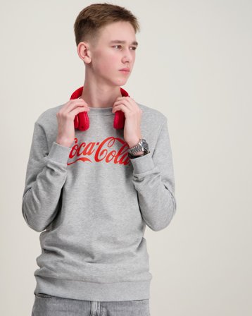 LMTD NLNSKY COCACOLA SWEAT BRU BFU Grå Genser Gutt - Kids Brand Store