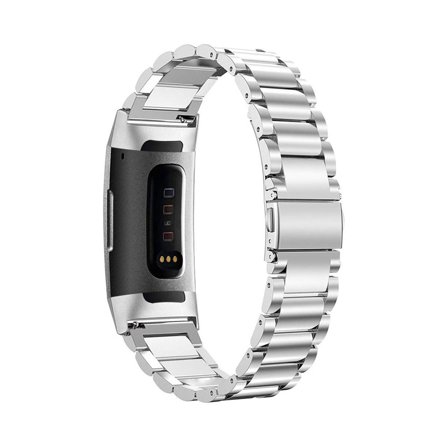 Metallarmband 3-länkar till Fitbit Charge 3 & 4 - Silver | Armband Från Yedi