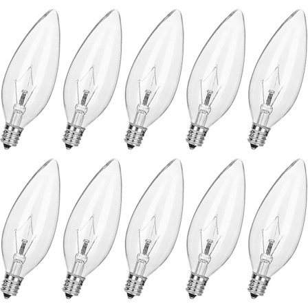 10 kpl 60 W 120 V E12-kanta B10 CTC hehkulamput, läpinäkyvät kynttilänmuotoiset lamput