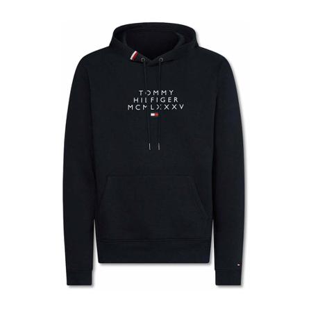 Tommy Hilfiger Centre Graphic Hoodie Desert Sky , Blauw , Heren , Maat: L