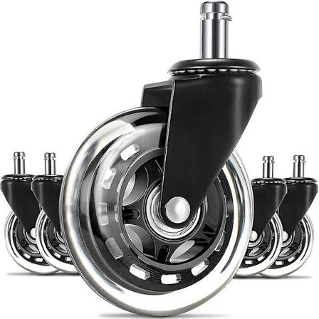 Hjul til kontorstol, 5 stk, 10x22mm Svingbare hjul for IKEA-stoler, 360° lydløs rulling, slitesterk, ripebeskyttelse