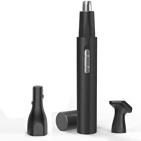 Musta 3-in-1 sähköinen nenäkarvojen poistaja alumiiniputki USB-ladattava