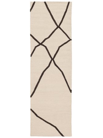 Small Medina Rug - Natural White/Dark Brown 80X250 Wool