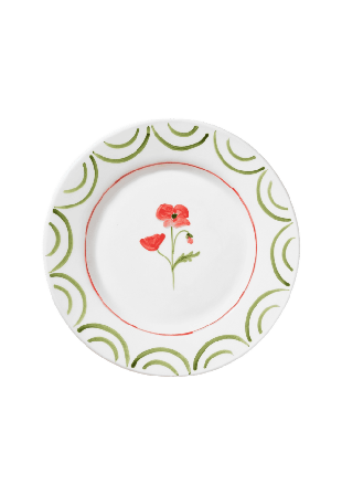 Pick A Poppy Cottage Flower Tallrik - 28 Cm Glas & porslin Röd