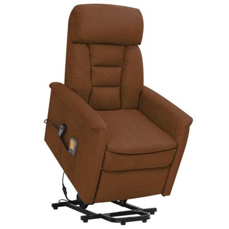 Vidaxl Massagefåtölj Med Uppresningshjälp Brun Mikrofibertyg Brun