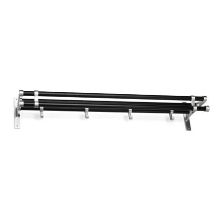 Habo Elegant Plus Hatthylla Aluminium/svart, 1000 mm, Garderobsinredning