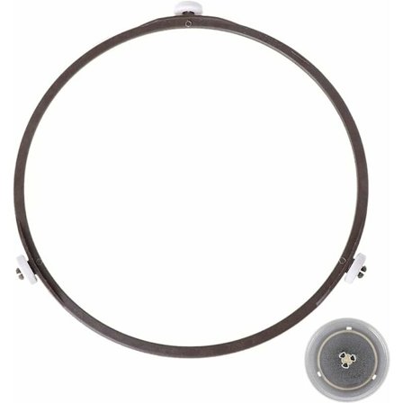 Universell skivspelarhållare 22 cm, mikrovågsugn roterande ring av skivspelare för universell glashållare 22 cm diameter (brun)