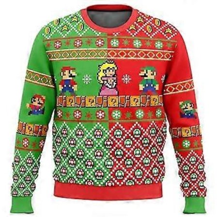 Mario Kart Stygg Julegenser Gave Julenissen Genser Menn 3d Sweatshirt Og Topp Høst Og Vinter(L stil 2)