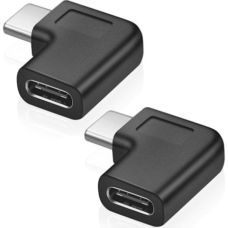 Høyre vinkel USB C-adapter, 90 graders USB C til USB Type-C hann til