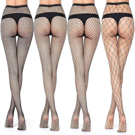 4 st Höga Midje Tights Fisknätsstrumpor Dam Lårhöga Strumpor Tights
