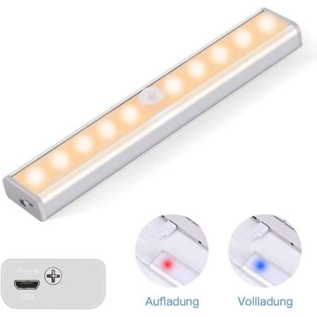 Skaplys med bevegelsessensorer Skapbelysning Led trådløs garderobe med 2 magnetstrimler Skaplys Varmhvit 2-pakning