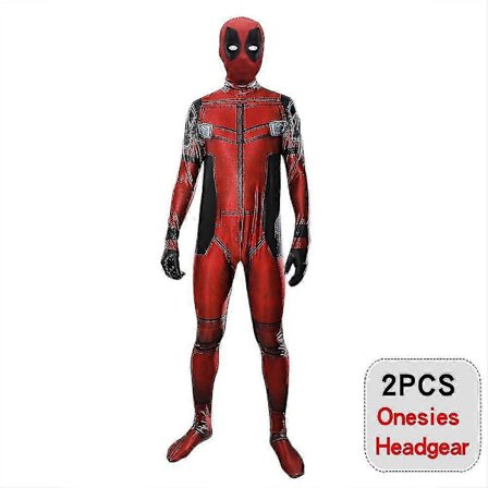Deadpool Kostyme Cosplay Barn/Voksen Dress Anime Superhelt Cosplay Døden Servitør Anime Voksen Service Leotard Hatter Tilbehør Anime-WELLNGS