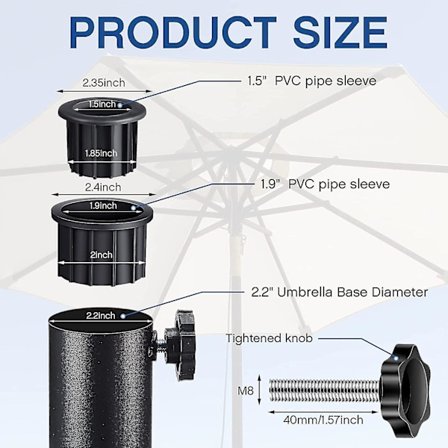 Parasollbase Stativ Hull Ring Plugg Deksel Parasoll Stativ Utbytte Deler Terrasse Parasoll Utbytte Deler 6stk Svart) (FMY)