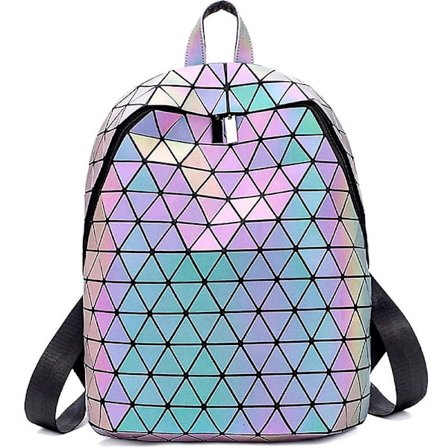 Geometrisk Rygsæk Holografisk Lysende Rygsække Reflekterende Taske Luminesk Irredescent Rygsæk