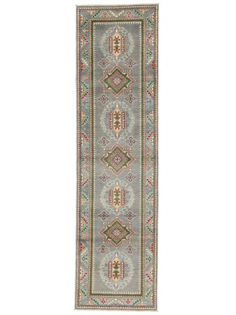 Kazak Fine Handknuten 83X307 Hallmatta Brun/Mörkgul Afghanistan