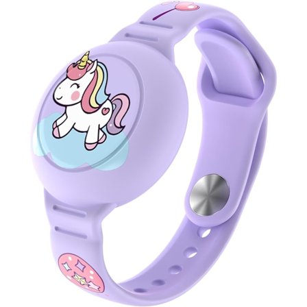 Kompatibel med AirTag Kids Armbånd, Søt Barn Air Tag Armbånd Justerbar Skjult Klokkebånd Air Tag Holder for Apple Air Tag, Myk Silikon