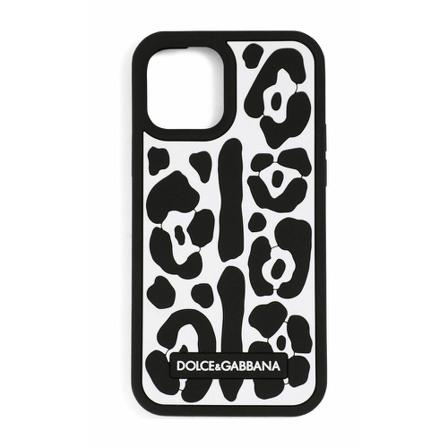 Dolce & Gabbana Leopard-Print Rubber Iphone 12 Pro Cover , Wit , Dames , Maat: ONE Size Koptelefoons