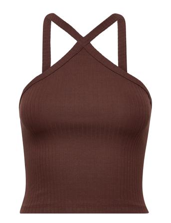 Lilo Singlet T-shirts & Tops Sleeveless Ruskea Gina Tricot