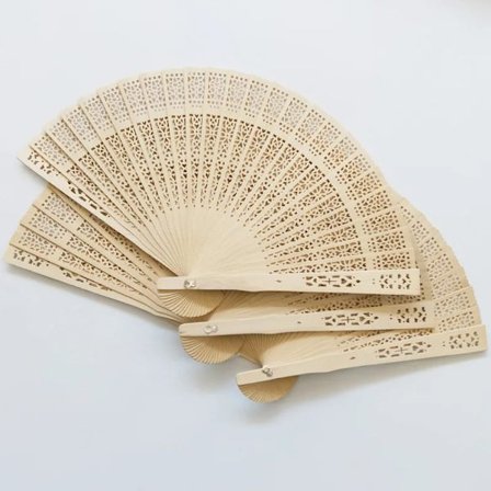 Hollow out Fragrant Wood Fan Vintage Natural Wood Color Folding Fan for Wall Room Decor and Wedding Gift DIY Handmade Fan Crafts