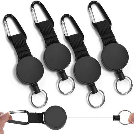 Retraherbart nøkkelring for visittkort, studentbevis, busskort, beskytt merket ditt (4 stk)