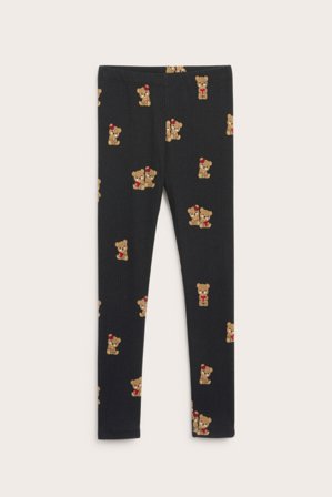 Kappahl | Mønstret ribbestrikket leggings | Svart