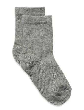 Cotton Rib Socks Grey Mp Denmark
