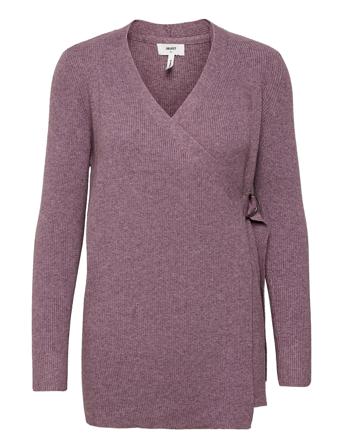 Objfae Thess L/S Rib Knit Cardigan Purple Object