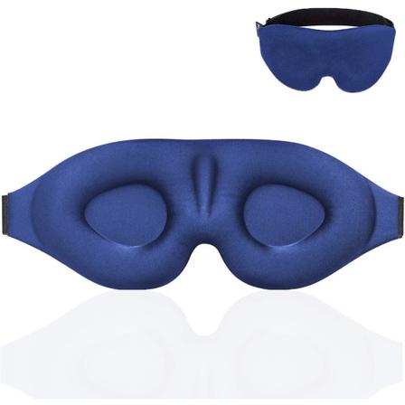 3D Konturering Nattögonmask Justerbar Sömnmask Lyxig Mörkläggningsögonmask - Blå Blue