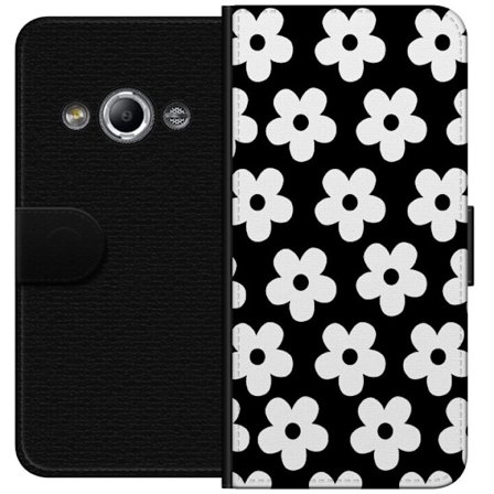 Kompatibelt Lommeboketui til Samsung Galaxy Xcover 3 Svart-hvitt blomstermønster i minimalistisk skandinavisk design med sterk kontrast og tidløs gr