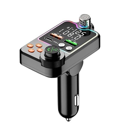 Auton Bluetooth-yhteensopiva FM-lähetin Bassoilla MP3-soittimella Kaksoisnäytöllä