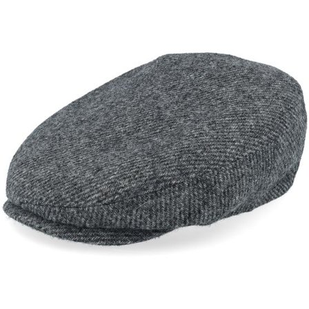 Stetson - Grå flatcap Keps - Driver Wool Anthra Shades Diagonal Flat Cap @ Hatstore