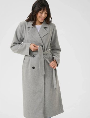 Kaffe Kafanny Long Coat - Grey - 46