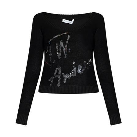 JW Anderson Sweater with sequin logo Sort, Dame