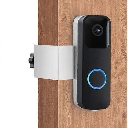 Silverfärgad fast dörrklockshållare stöldskydd utan perforering metallstöd