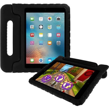 iPad 9.7 -kotelo, iskunkestävä suoja erityisesti lapsille, musta kahva