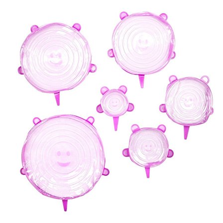 6-pack Återanvändbara Silikonlock: Fräsch Mat & Miljövänligt