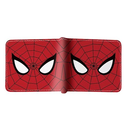 Marvel Spiderman Deadpool Superhelt Trykt Myntpung Barn Gutter Jenter Tegneserie PU Lommebok Kort Bi-fold ID Kort Holder Pung Barn Gave-WELLNGS