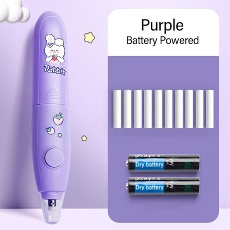 Elektrisk viskelær Automatisk blyantviskelær LILLA BATTERIDREV