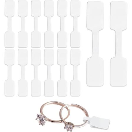 600 stk Blanke Selvklebende Smykke Prislapper, 6 x 1,2 cm