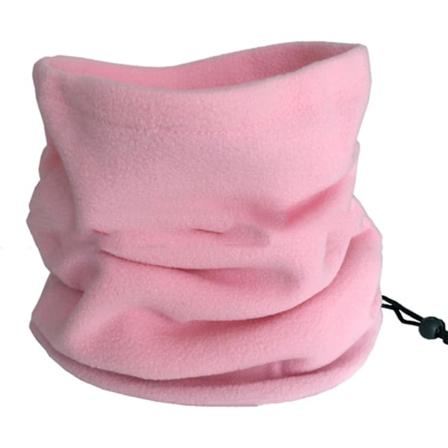 Unisex Vinter Udendørs Ensfarvet Blød Tyk Fleece Halsvarmer Gaiter Dækning Hat DB Pink