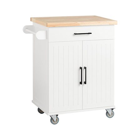 SoBuy Køkkenvogn med 1 skuffe i træ 74x45.6x91cm, moderne FKW119-WN