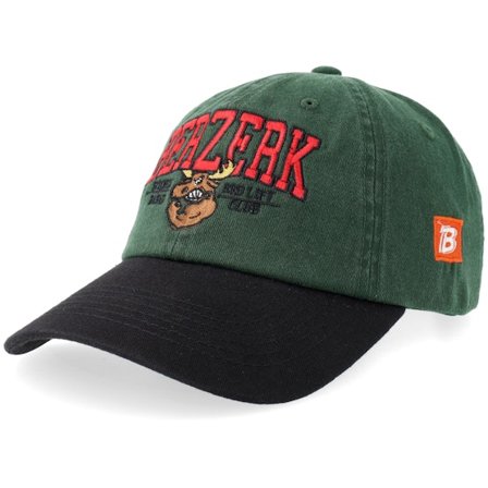 Berzerk - Green - unconstructed - Cap - Jacked Moose Collage Script Washed Dark Green/Black Dad Cap - Hatstore
